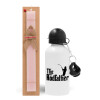 Easter Set, metallic aluminum bottle (500ml) & aromatic flat Easter candle (30cm) (PINK)