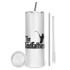 Eco friendly stainless steel tumbler 600ml, with metal straw & cleaning brush