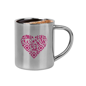 Heart hidden MSG, try me!!!, Double-wall metal cup for espresso (220ml)