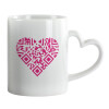 Mug heart handle, ceramic, 330ml