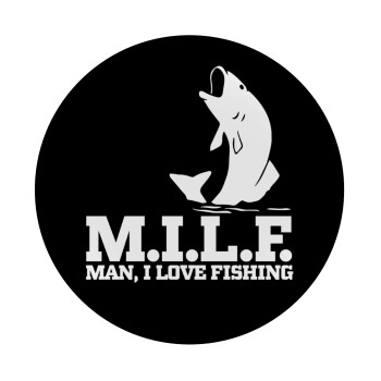 M.I.L.F. Mam i love fishing, Mousepad Στρογγυλό 20cm