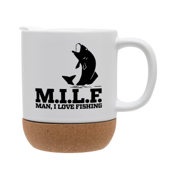 M.I.L.F. Mam i love fishing, Ceramic coffee mug Cork (MAT), 330ml (1pcs)