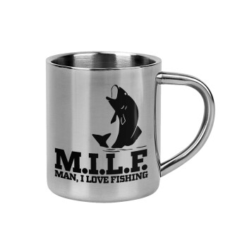 M.I.L.F. Mam i love fishing, Mug Stainless steel double wall 300ml