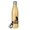 Glitter gold stainless steel thermos bottle, double-walled, 500ml