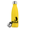 Yellow Stainless Steel Metallic Thermos, double-walled, 500ml