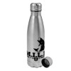 Metallic water bottle, stainless steel, 750ml