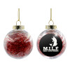 Transparent Christmas tree ball ornament with red filling 8cm