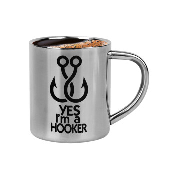 Yes i am Hooker, Double-wall metal cup for espresso (220ml)