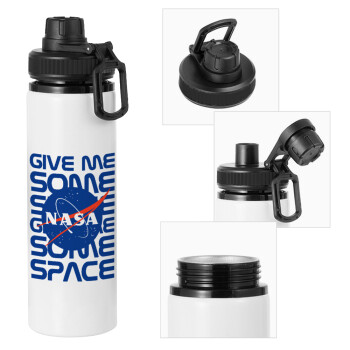 NASA give me some space, Μεταλλικό παγούρι νερού με καπάκι ασφαλείας, αλουμινίου 850ml