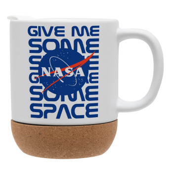 NASA give me some space, Κούπα, κεραμική με βάση φελού και καπάκι (ΜΑΤ), 330ml (1 τεμάχιο)