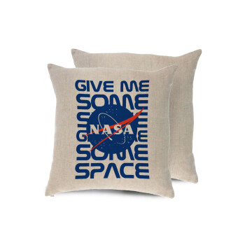 NASA give me some space, Μαξιλάρι καναπέ ΛΙΝΟ 40x40cm περιέχεται το  γέμισμα