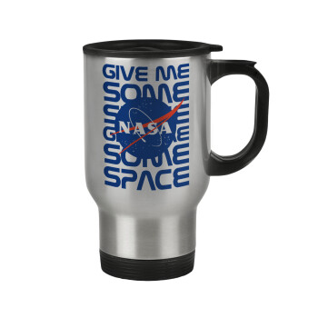 NASA give me some space, Κούπα ταξιδιού ανοξείδωτη με καπάκι, διπλού τοιχώματος (θερμό) 450ml