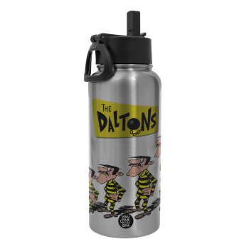 The Daltons, Metal mug thermo Silver with Straw and Spout Lid (Stainless steel), double wall, 950ml