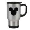 Stainless steel travel mug with lid, double wall 450ml