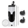 Tumbler stainless steel 600ml, with metal straw & cleaning brush