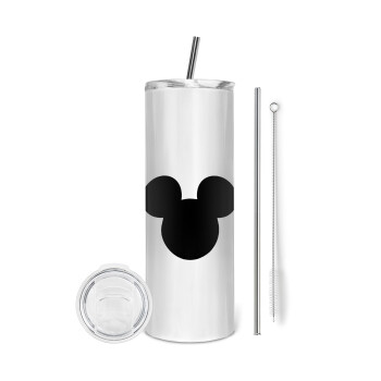 mouse man, Eco friendly stainless steel tumbler 600ml, with metal straw & cleaning brush