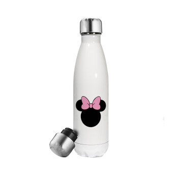 mouse girl, Metal mug thermos White (Stainless steel), double wall, 500ml