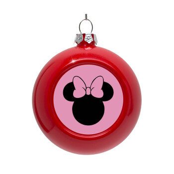 mouse girl, Red Christmas tree ornament bauble 8cm