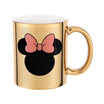 mouse girl, Mug ceramic, gold mirror, 330ml