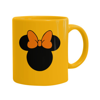 mouse girl, Ceramic coffee mug yellow, 330ml