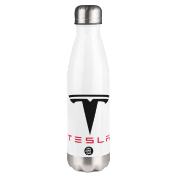 Tesla motors, Metal mug thermos White (Stainless steel), double wall, 500ml