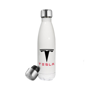 Tesla motors, Metal mug thermos White (Stainless steel), double wall, 500ml