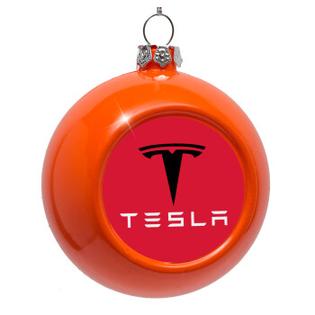 Tesla motors, Στολίδι Χριστουγεννιάτικη μπάλα δένδρου Πορτοκαλί 8cm