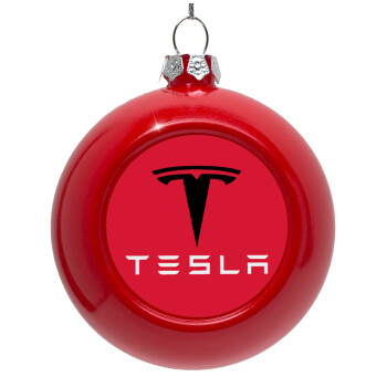 Tesla motors, Στολίδι Χριστουγεννιάτικη μπάλα δένδρου Κόκκινη 8cm