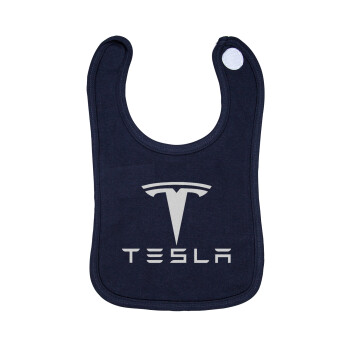 Tesla motors, Σαλιάρα με Σκρατς 100% Organic Cotton Μπλε (0-18 months)