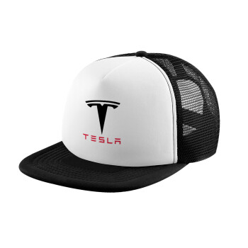 Tesla motors, Καπέλο Ενηλίκων Soft Trucker με Δίχτυ Black/White (POLYESTER, ΕΝΗΛΙΚΩΝ, UNISEX, ONE SIZE)
