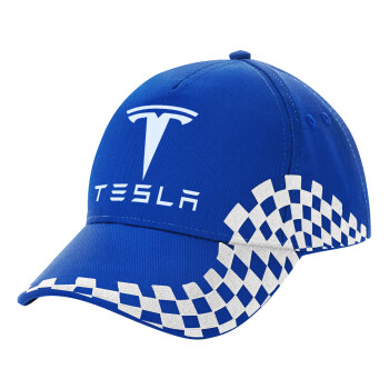 Tesla motors, Adult Ultimate BLUE RACING Cap, (100% COTTON DRILL, ADULT, UNISEX, ONE SIZE)