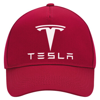 Tesla motors, Καπέλο Ενηλίκων Ultimate ΚΟΚΚΙΝΟ, (100% ΒΑΜΒΑΚΕΡΟ DRILL, ΕΝΗΛΙΚΩΝ, UNISEX, ONE SIZE)