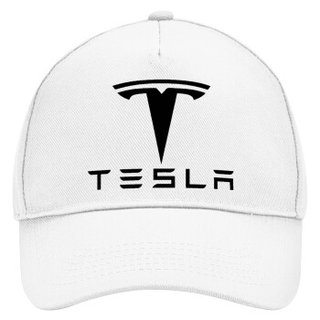 Tesla motors, Adult Baseball Cap, Drill, White (100% COTTON, ADULT, UNISEX, ONE SIZE)