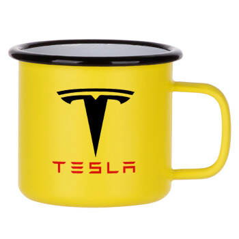 Tesla motors, Metallic enamel MATT Yellow cup 360ml