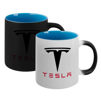 Tesla motors, Κούπα Μαγική εσωτερικό μπλε, κεραμική 330ml που αλλάζει χρώμα με το ζεστό ρόφημα