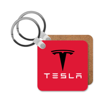 Tesla motors, Μπρελόκ Ξύλινο τετράγωνο MDF