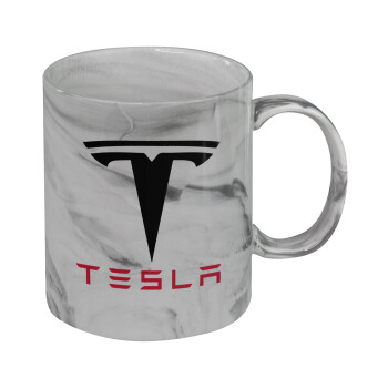 Tesla motors, Κούπα κεραμική, marble style (μάρμαρο), 330ml