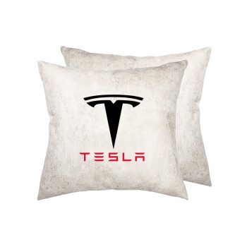 Tesla motors, Μαξιλάρι καναπέ Δερματίνη Γκρι 40x40cm με γέμισμα