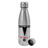 Metallic water bottle, stainless steel, 750ml