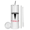 Eco friendly stainless steel tumbler 600ml, with metal straw & cleaning brush