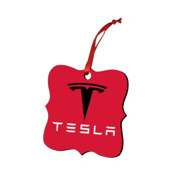 Tesla motors, Christmas ornament polygon wooden 7.5cm