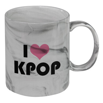 I Love KPOP, Κούπα κεραμική, marble style (μάρμαρο), 330ml