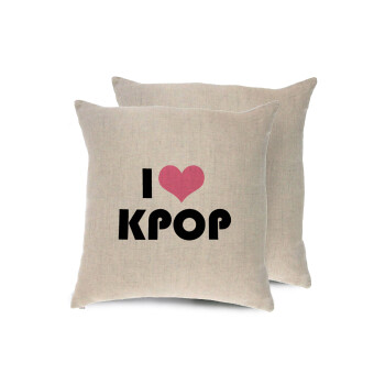 I Love KPOP, Μαξιλάρι καναπέ ΛΙΝΟ 40x40cm περιέχεται το  γέμισμα