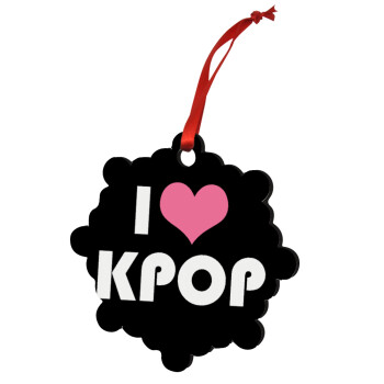 I Love KPOP, Christmas ornament snowflake wooden 7.5cm