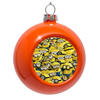 All the minions, Orange Christmas tree ornament bauble 8cm