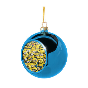 All the minions, Blue Christmas tree ball ornament 8cm