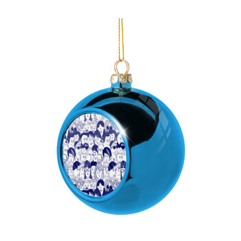 Άνθρωποι, Χριστουγεννιάτικη μπάλα δένδρου Μπλε 8cm
