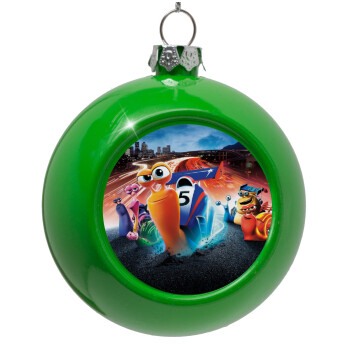 Turbo, Green Christmas tree ornament bauble 8cm