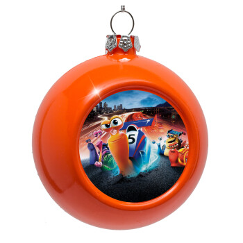 Turbo, Orange Christmas tree ornament bauble 8cm