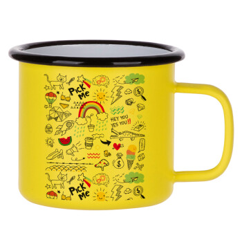 Doodle kids, Metallic enamel MATT Yellow cup 360ml